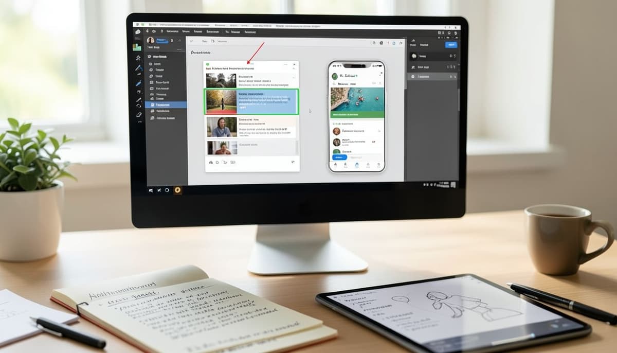 Desktop and mobile Figma frames shown side by side with matching layout regions highlighted