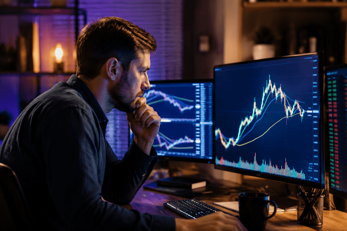 Risk-reward price chart with entry at USD 2,000, stop at USD 1,950, target at USD 2,100, two-unit position size, USD 100 planned downside, USD 200 planned upside, and a clearly labeled 2:1 reward-to-risk ratio.
