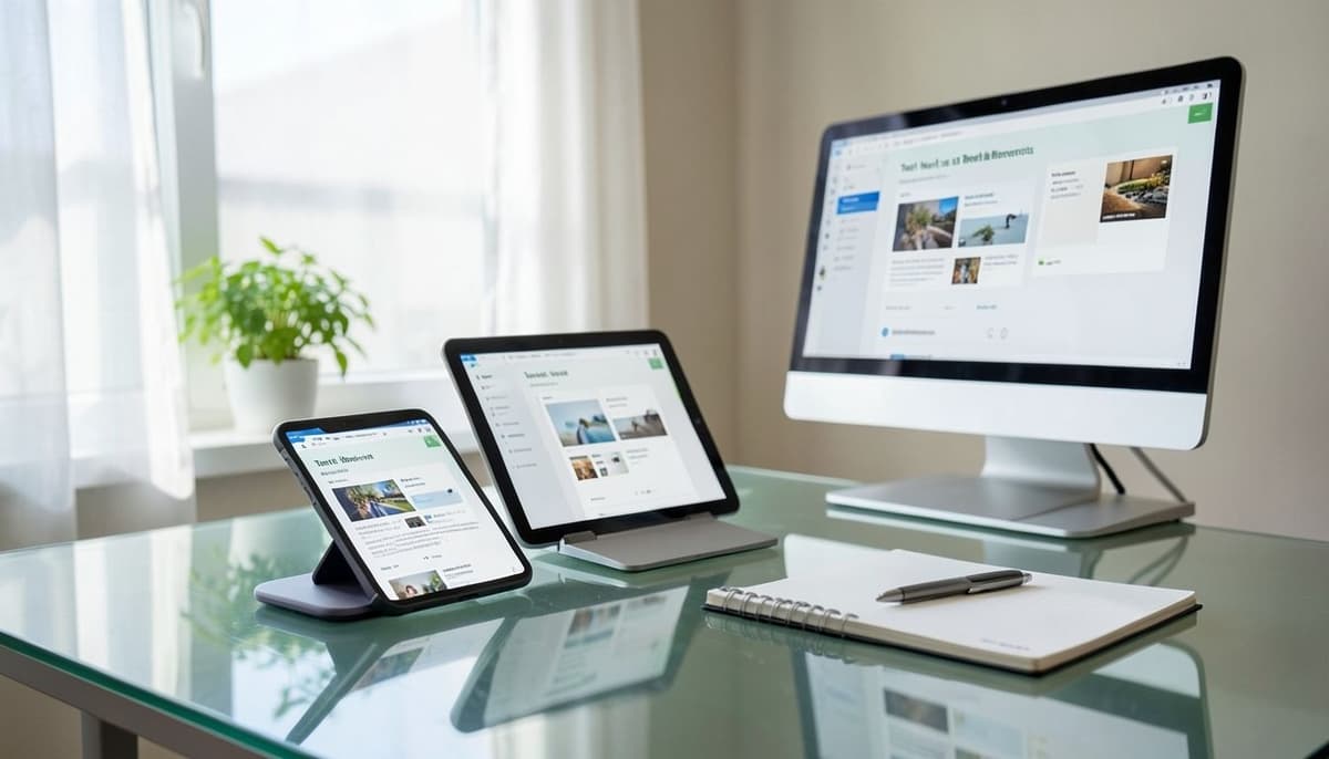 A small team comparing the same page at phone, tablet, and desktop widths