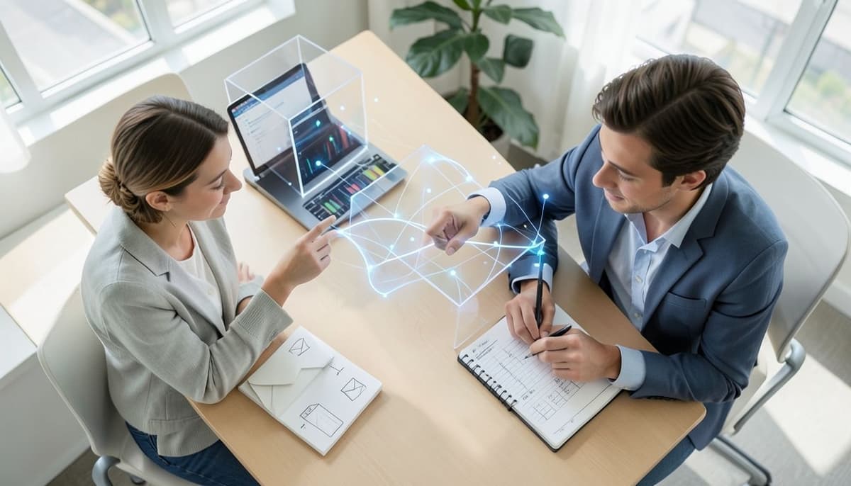 Un diagrama de integración abstracto que vincula una base de datos de clientes, una plataforma de análisis y una herramienta de correo electrónico a través de conexiones API
